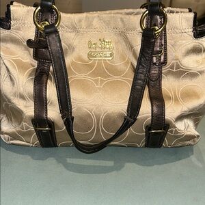 Coach Mia Signature Outline C Carryall Satchel EUC